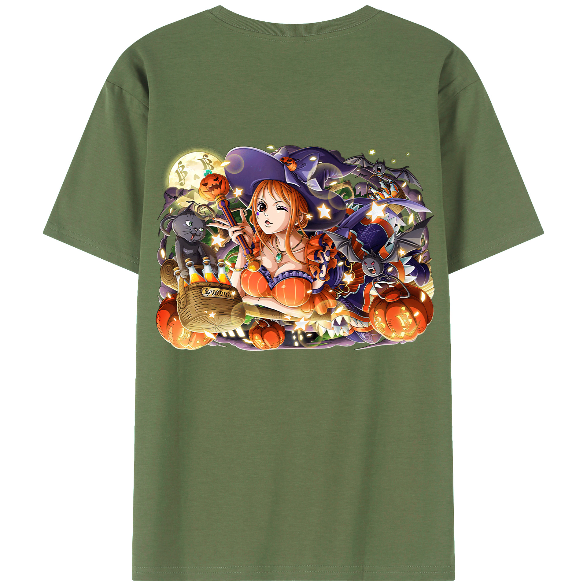 （画像用） ワンピース ナミ ONE PIECE Nami 綿100％ メンズ半袖Tシャツ（バックプリント） 通気性